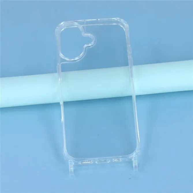 Coque iPhone 17 Transparente Cordon Tour de Cou TPU PC Antichoc