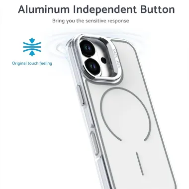 Coque iPhone 17 Support Lentille Caméra MagSafe Bicolore Blanc - photo 27