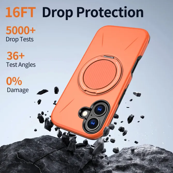 Coque iPhone 17 MagSafe Support Rotatif Béquille Antichoc