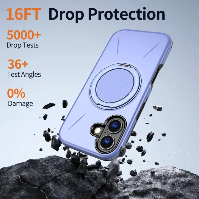 Coque iPhone 17 MagSafe Support Rotatif Béquille Antichoc