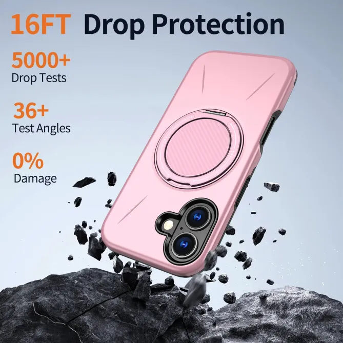 Coque iPhone 17 MagSafe Support Rotatif Béquille Antichoc