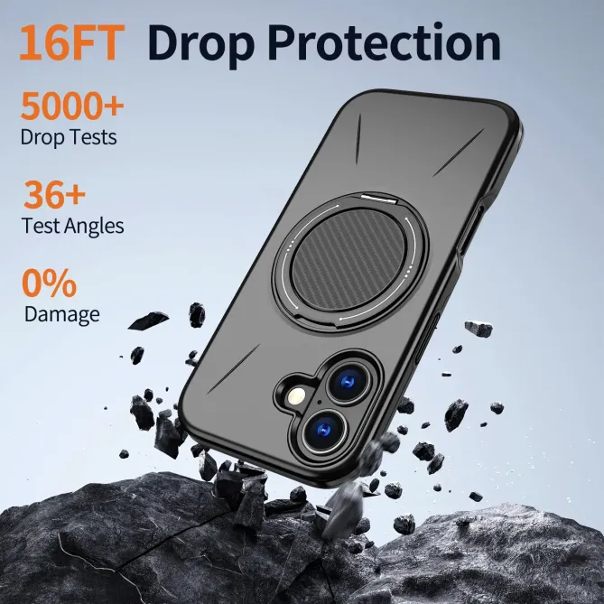 Coque iPhone 17 MagSafe Support Rotatif Béquille Antichoc