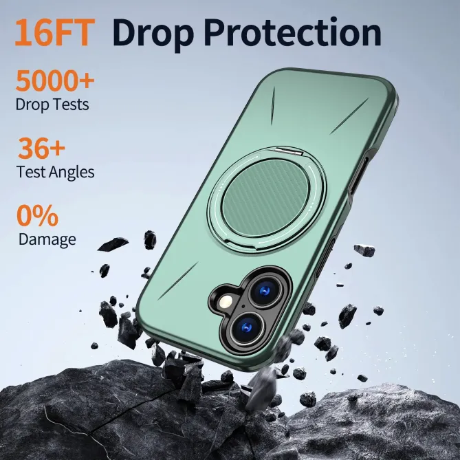 Coque iPhone 17 MagSafe Support Rotatif Béquille Antichoc