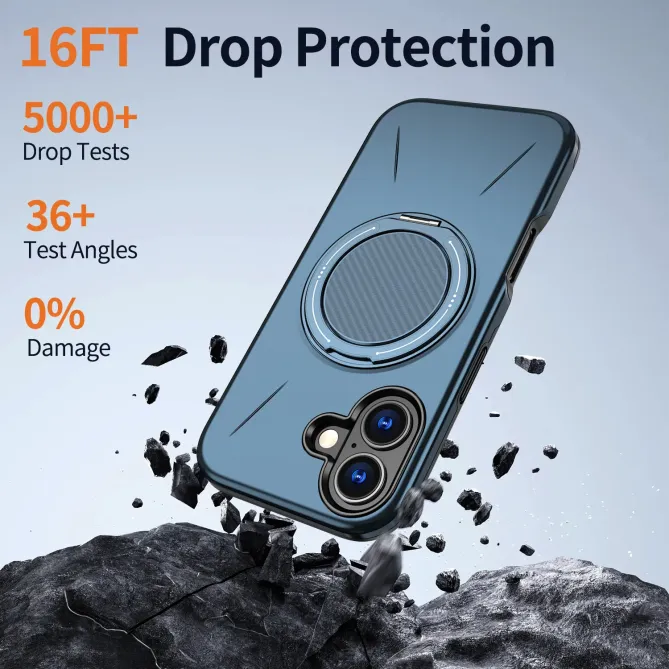 Coque iPhone 17 MagSafe Support Rotatif Béquille Antichoc
