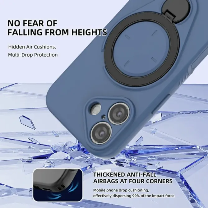 Coque iPhone 17 MagSafe Anneau Rotatif Support 360° Hybride