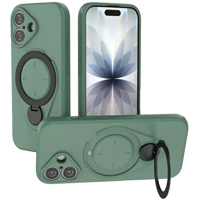Coque iPhone 17 MagSafe Anneau Rotatif Support 360° Hybride