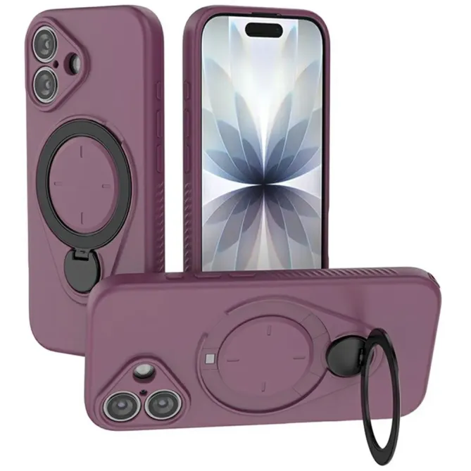 Coque iPhone 17 MagSafe Anneau Rotatif Support 360° Hybride