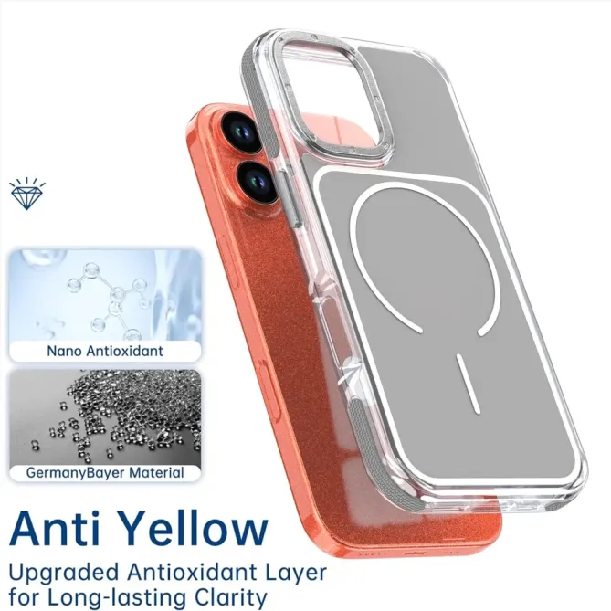 Coque iPhone 17 MagSafe bi-ton transparente