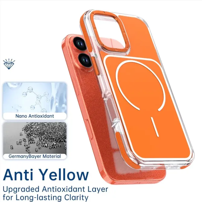 Coque iPhone 17 MagSafe bi-ton transparente