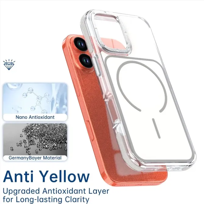 Coque iPhone 17 MagSafe bi-ton transparente