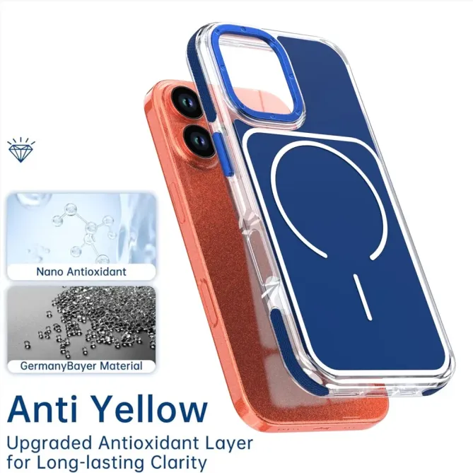 Coque iPhone 17 MagSafe bi-ton transparente
