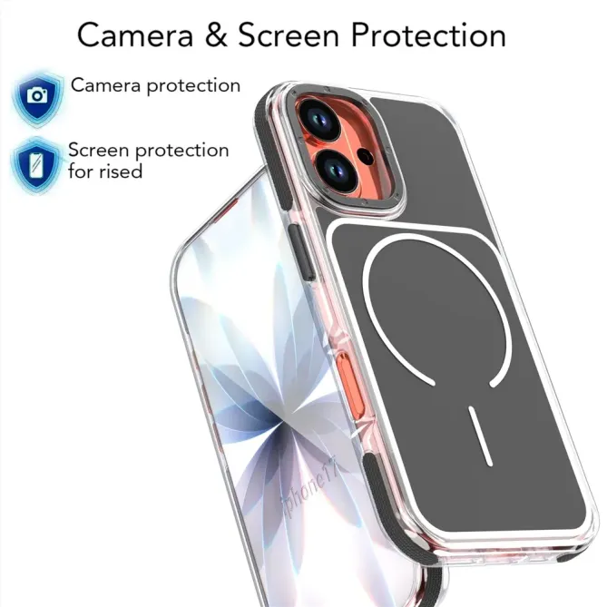 Coque iPhone 17 MagSafe bi-ton transparente