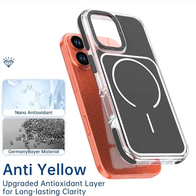 Coque iPhone 17 MagSafe bi-ton transparente