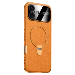Coque iPhone 17 MagSafe Support Ajustable Simili Cuir