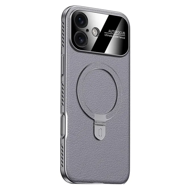 Coque iPhone 17 MagSafe Support Ajustable Simili Cuir