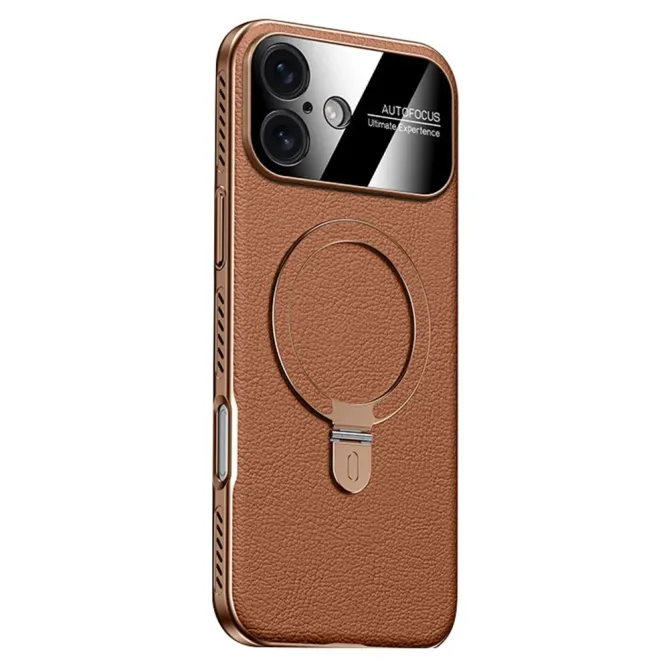 Coque iPhone 17 MagSafe Support Ajustable Simili Cuir