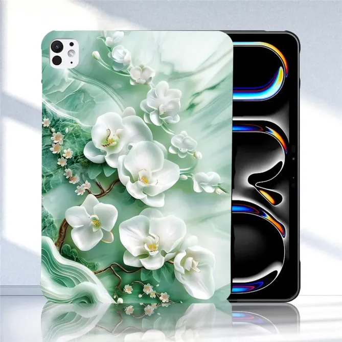 Coque iPad Pro 13 (2025) / 13 (2024) Orchidée Blanche Jade
