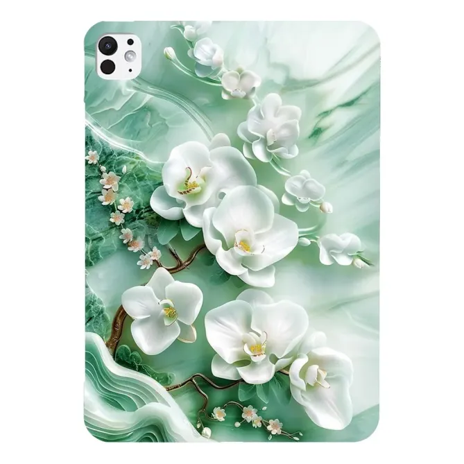Coque iPad Pro 13 (2025) / 13 (2024) Orchidée Blanche Jade