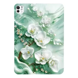 Coque iPad Pro 13 (2025) / 13 (2024) Orchidée Blanche Jade