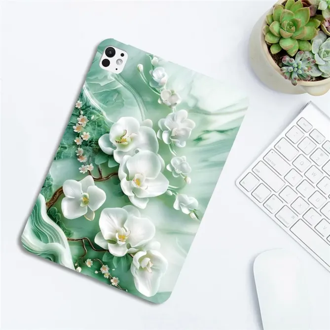 Coque iPad Pro 13 (2025) / 13 (2024) Orchidée Blanche Jade