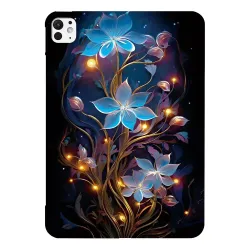 Coque iPad Pro 13 (2025) / 13 (2024) Fleur Bleue Nocturne