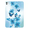 Coque iPad Pro 13 (2025) / 13 (2024) Papillon Bleu Fleurs Design