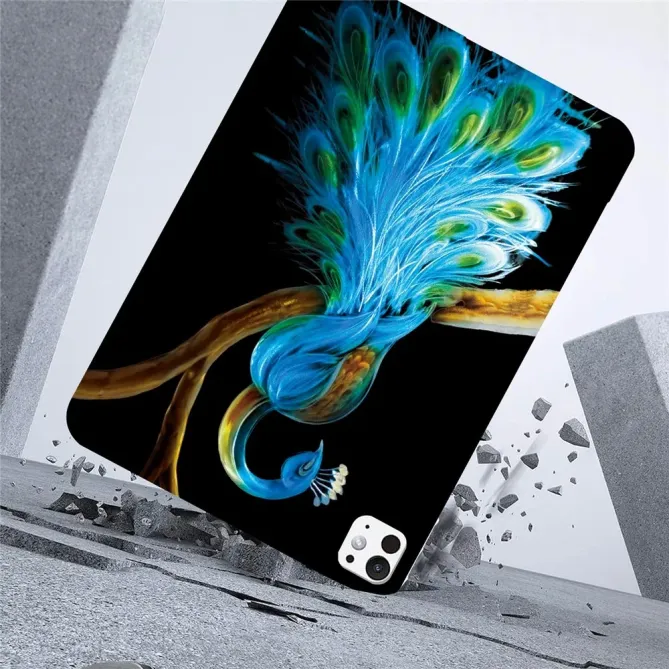Coque iPad Pro 13 (2025) / 13 (2024) Paon Bleu Majestueux