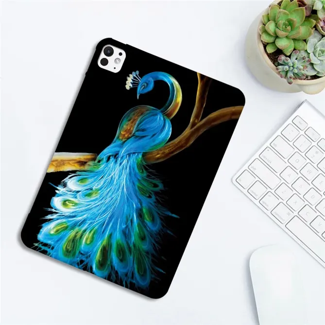 Coque iPad Pro 13 (2025) / 13 (2024) Paon Bleu Majestueux