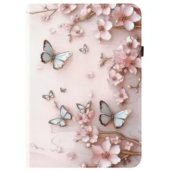 Housse iPad Pro 13 (2025) / (2024) Porte-cartes Papillons Roses