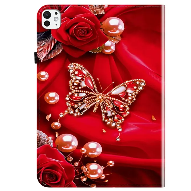 Housse iPad Pro 13 (2025) / (2024) Roses Rouges et Papillon Bijou Port