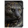 Housse iPad Pro 13 (2025) / (2024) Félin Noir et Or Porte-cartes