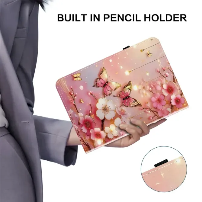 Housse iPad Pro 13 (2025) / (2024) Fleurs de Cerisier et Papillons Lum