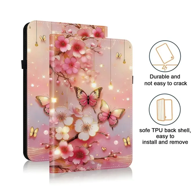 Housse iPad Pro 13 (2025) / (2024) Fleurs de Cerisier et Papillons Lum