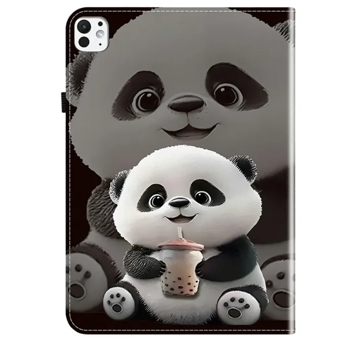 Housse iPad Pro 13 (2025) / (2024) Panda Bubble Tea Kawaii Porte-carte