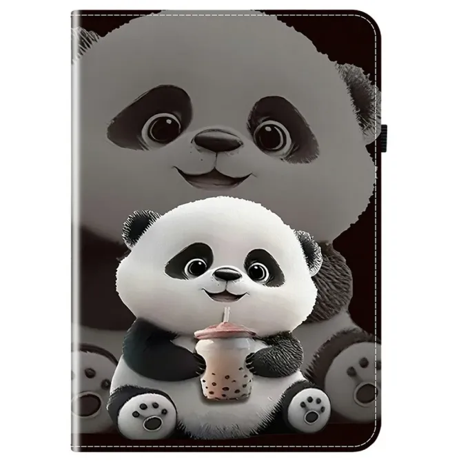 Housse iPad Pro 13 (2025) / (2024) Panda Bubble Tea Kawaii Porte-carte