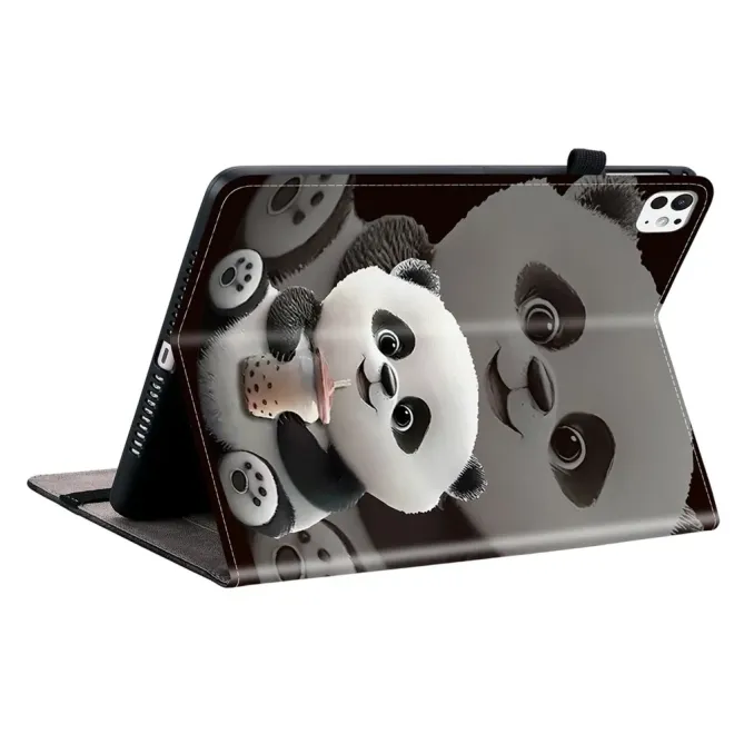 Housse iPad Pro 13 (2025) / (2024) Panda Bubble Tea Kawaii Porte-carte
