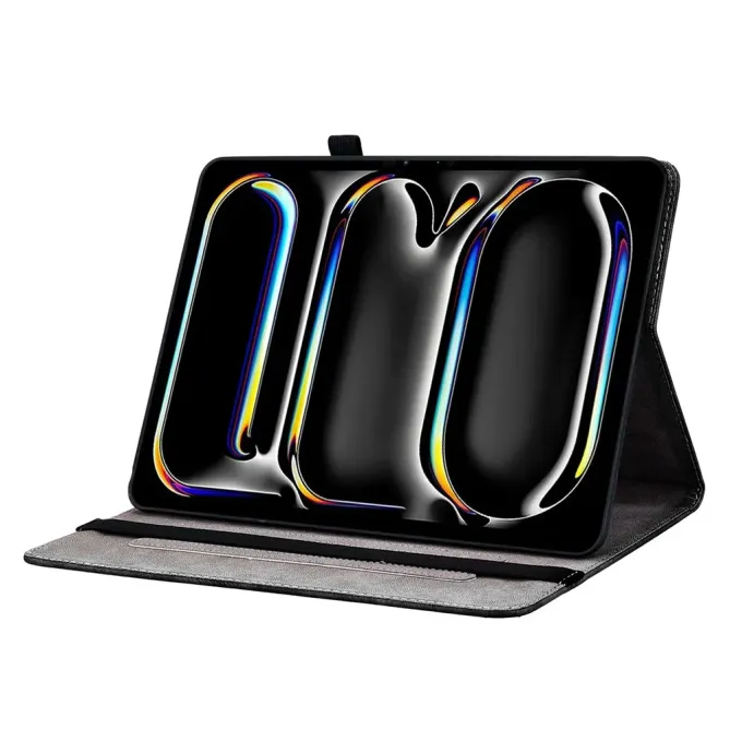 Housse iPad Pro 13 (2025) / (2024) Cœurs Noirs et Or Porte-cartes