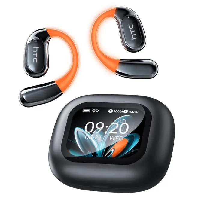 Écouteurs OWS HTC Traduction IA Bluetooth 6.0 Écran Tactile IP55 Sport