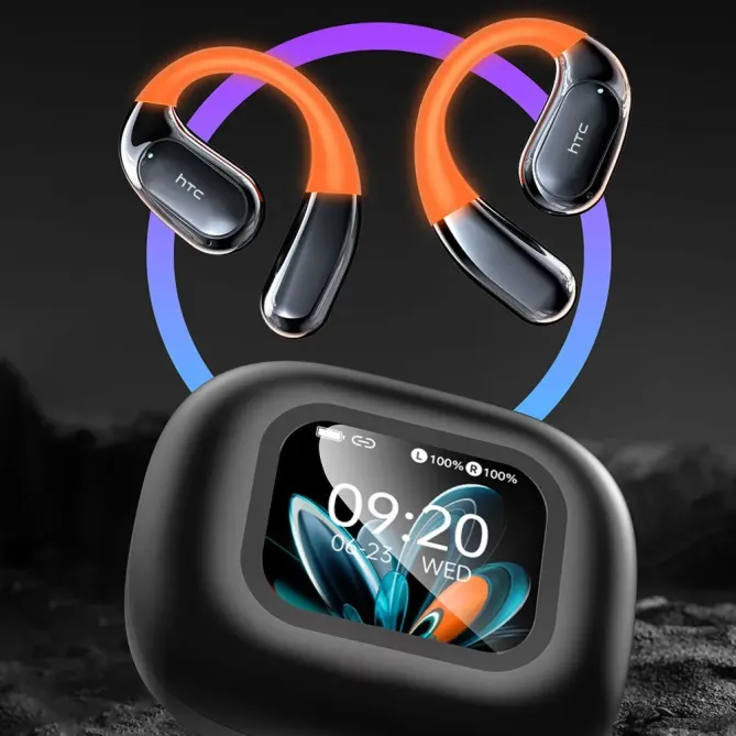 Écouteurs OWS HTC Traduction IA Bluetooth 6.0 Écran Tactile IP55 Sport
