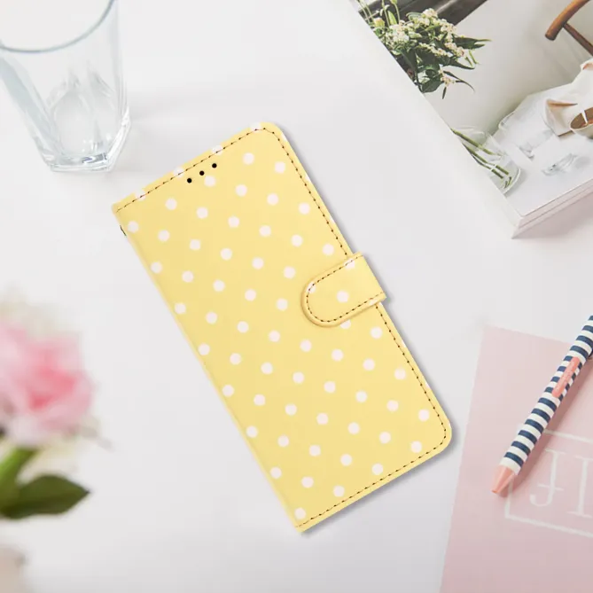 Housse Oppo Find X9 5G à pois avec porte-cartes