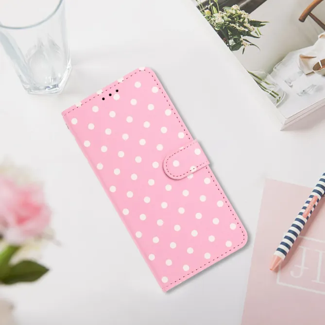 Housse Oppo Find X9 5G à pois avec porte-cartes