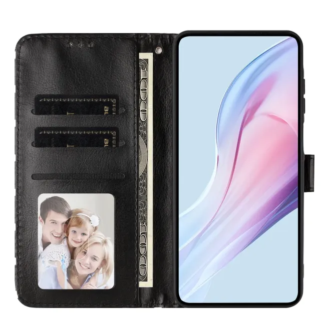 Housse Oppo Find X9 Pro 5G à pois avec porte-cartes