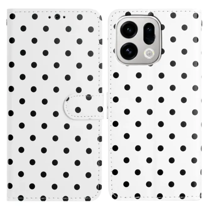 Housse Oppo Find X9 Pro 5G à pois avec porte-cartes