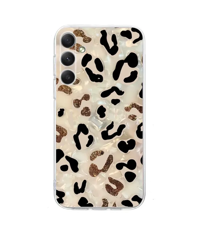 Coque Samsung Galaxy A57 Silicone Léopard Taches Or & Noir