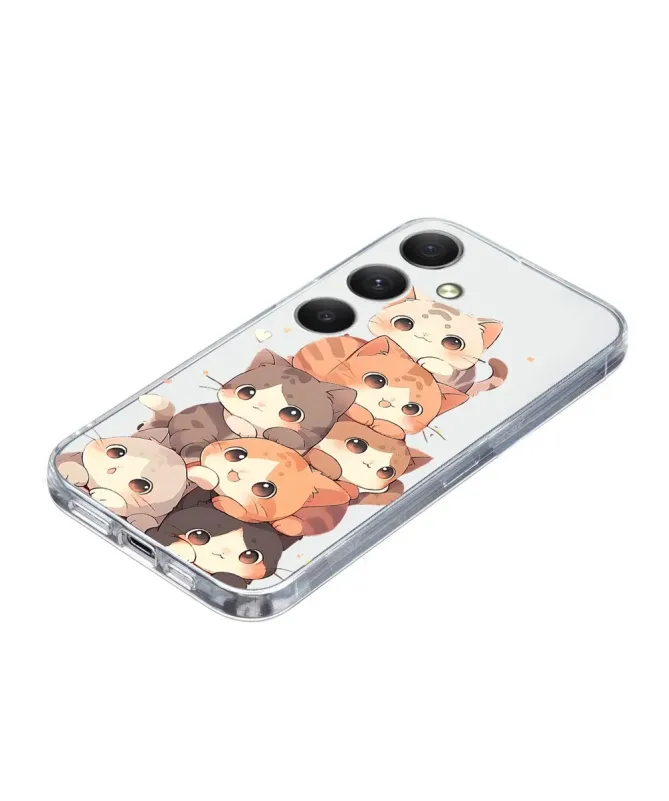 Coque Samsung Galaxy A57 Petits Chats Empilés