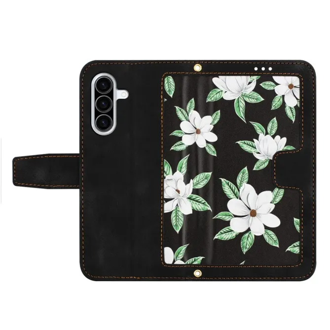Housse Samsung Galaxy A57 Magnolias avec Dragonne