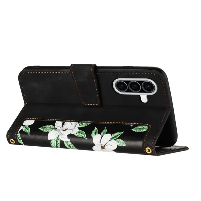 Housse Samsung Galaxy A57 Magnolias avec Dragonne