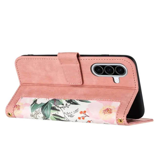 Housse Samsung Galaxy A57 Aquarelle Florale avec Dragonne