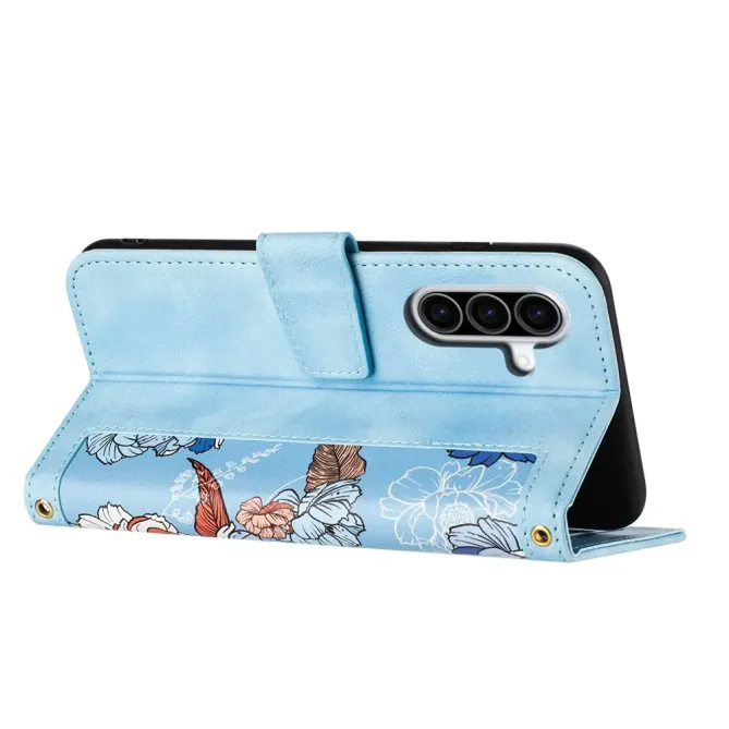 Housse Samsung Galaxy A57 Florale avec Dragonne