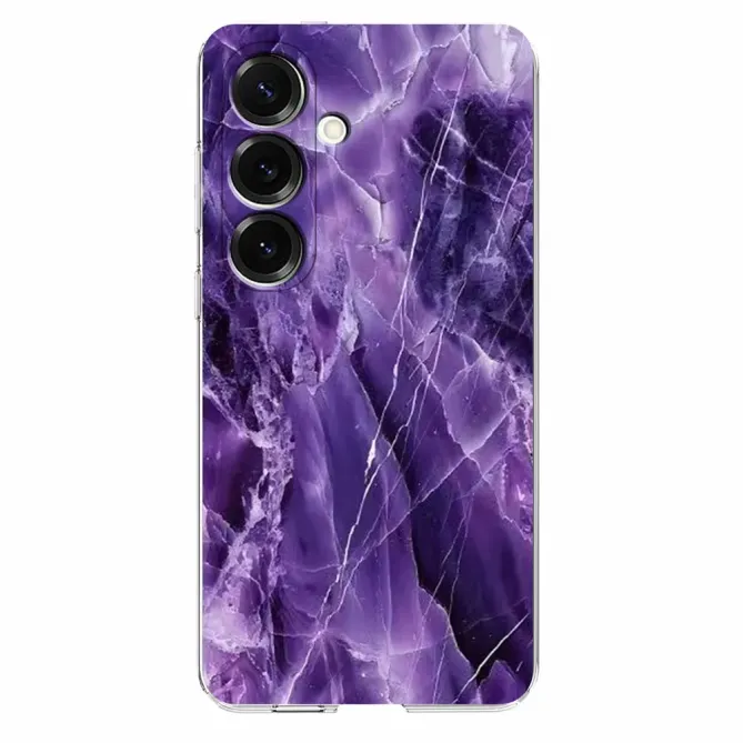 Coque Samsung Galaxy A57 Silicone Souple Motif Marbre Violet Améthyste